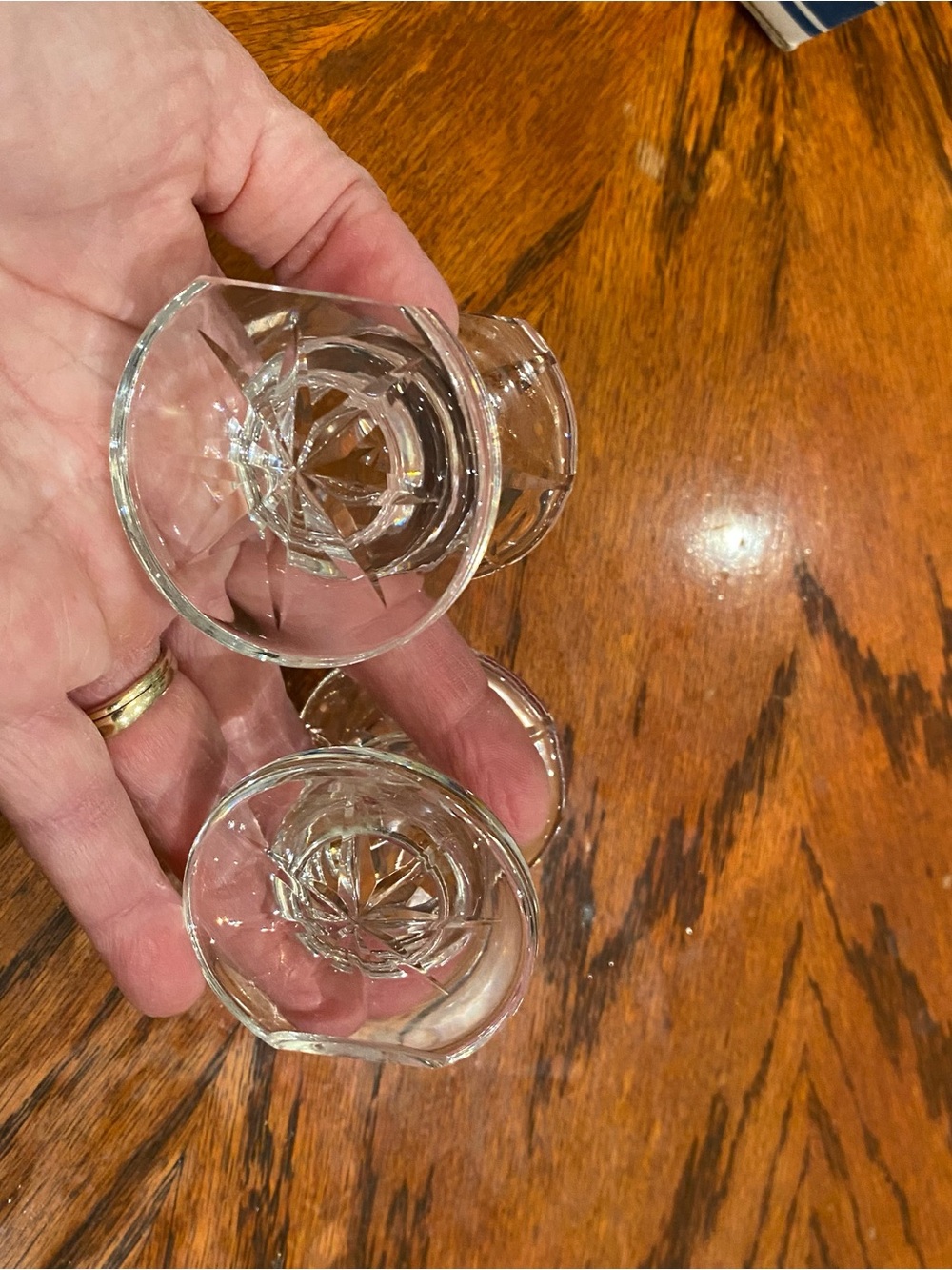 Waterford Crystal Clear Cut Knife Rest -Glass Ireland - Set of 2
